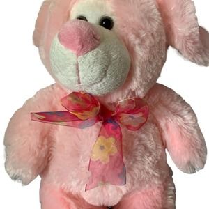 Enchanting Kellytoy Easter Bunny: Adorable Floral Bow & Carrot Feet